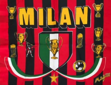 Bandiera Ufficiale Milan 97x143 Cm - Stendardo Rossonero Per Tifosi Con Logo 1899 - Foto 9